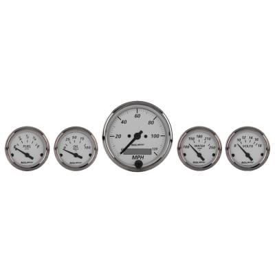 Auto Meter - Auto Meter Gauge Kit; 5 pc.; 3 1/8in./2 1/16in.; Mech. Speedometer; American Platinum 1902