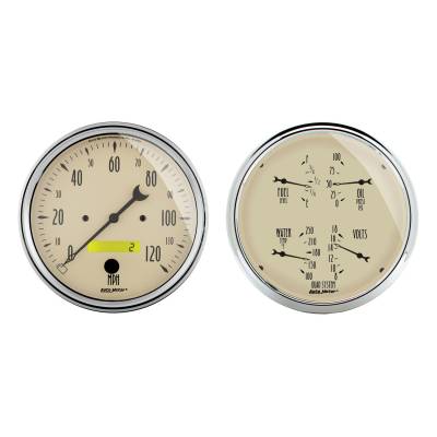 Auto Meter - Auto Meter Gauge Kit; 2 pc.; Quad/Speedometer; 5in.; Antique Beige 1803