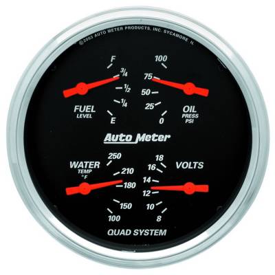 Auto Meter - Auto Meter Gauge Kit; 2 pc.; Quad/Speedometer; 5in.; Designer Black 1403