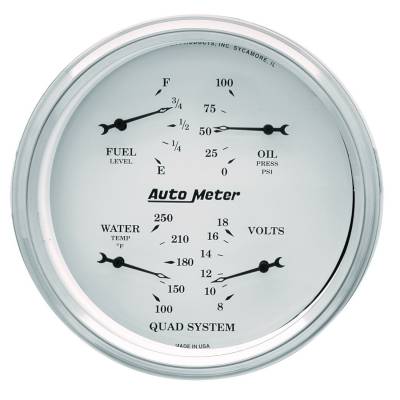 Auto Meter - Auto Meter Gauge Kit; 2 pc.; Quad/Speedometer; 5in.; Old Tyme White 1603