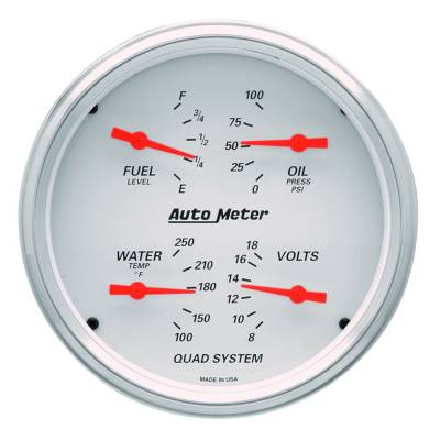 Auto Meter - Auto Meter Gauge Kit; 2 pc.; Quad/Speedometer; 5in.; Arctic White 1303