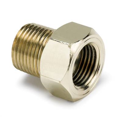 Auto Meter - Auto Meter Fitting; Adapter; 3/8in. NPT Male; Brass; for Mech. Temp. Gauge 2263