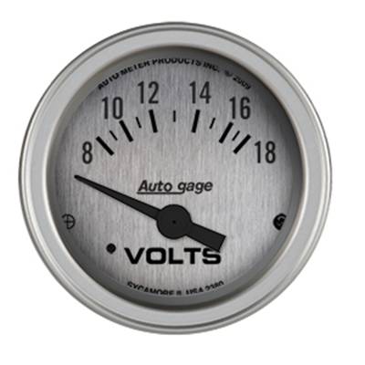 Auto Meter - Auto Meter Gauge Console; Voltmeter; 2 1/16in.; 18V; SLVR Dial; SLVR Bezel; AutoGage 2380