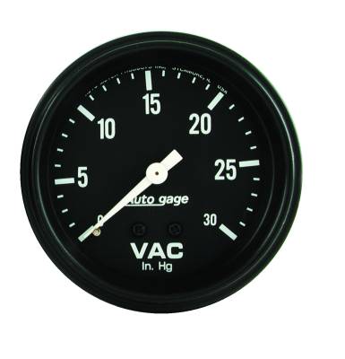 Auto Meter - Auto Meter Gauge; Vacuum; 2 5/8in.; 30inHg; Mechanical; Black; AutoGage 2317