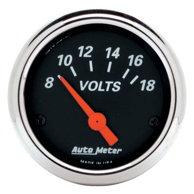 Auto Meter - Auto Meter Gauge; Voltmeter; 2 1/16in.; 18V; Elec; Designer Black 1483