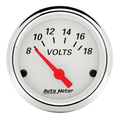 Auto Meter - Auto Meter Gauge; Voltmeter; 2 1/16in.; 18V; Elec; Arctic White 1391