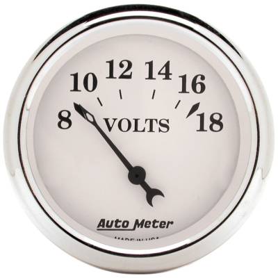 Auto Meter - Auto Meter Gauge; Voltmeter; 2 1/16in.; 18V; Elec; Old Tyme White 1692