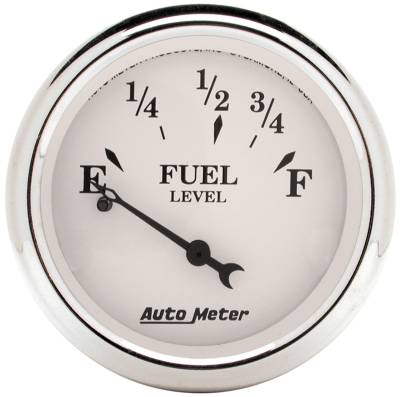 Auto Meter - Auto Meter Gauge; Fuel Level; 2 1/16in.; 0E to 30F; Elec; Old Tyme White 1607