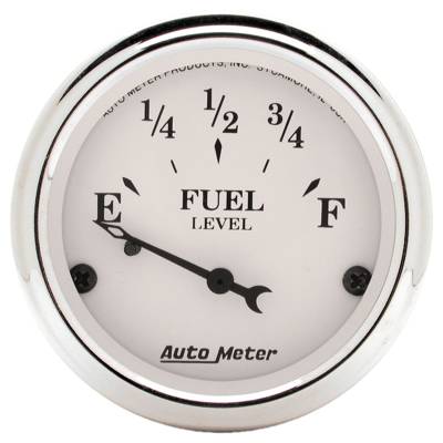 Auto Meter - Auto Meter Gauge; Fuel Level; 2 1/16in.; 0E to 90F; Elec; Old Tyme White 1604