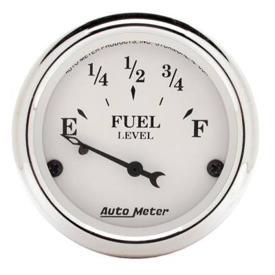 Auto Meter - Auto Meter Gauge; Fuel Level; 2 1/16in.; 73E to 10F; Elec; Old Tyme White 1605