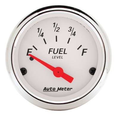 Auto Meter - Auto Meter Gauge; Fuel Level; 2 1/16in.; 0E to 30F; Elec; Arctic White 1318