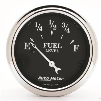 Auto Meter - Auto Meter Gauge; Fuel Level; 2 1/16in.; 0E to 90F; Elec; Old Tyme Black 1715