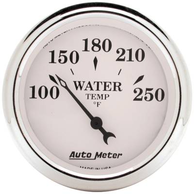 Auto Meter - Auto Meter Gauge; Water Temp; 2 1/16in.; 250deg. F; Elec; Old Tyme White 1638