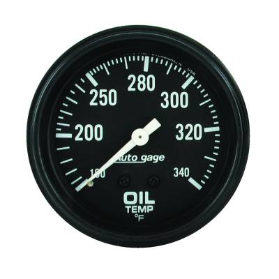 Auto Meter - Auto Meter Gauge; Oil Temperature; 2 5/8in. 100-340deg. F; Mechanical; Black; AutoGage 2314