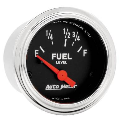 Auto Meter - Auto Meter Gauge; Fuel Level; 2 1/16in.; 73E to 10F; Elec; Traditional Chrome 2515