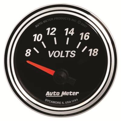 Auto Meter - Auto Meter Gauge; Voltmeter; 2 1/16in.; 18V; Elec; Designer Black II 1293