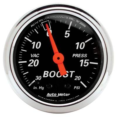 Auto Meter - Auto Meter Gauge; Vac/Boost; 2 1/16in.; 30inHg-20psi; Mechanical; Designer Black 1471