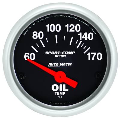 Auto Meter - Auto Meter Gauge; Oil Temp; 2 1/16in.; 60-170deg. F; Electric; Sport-Comp 3348-M