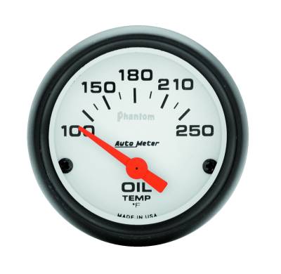 Auto Meter - Auto Meter Gauge; Oil Temp; 2 1/16in.; 100-250deg. F; Electric; Phantom 5747