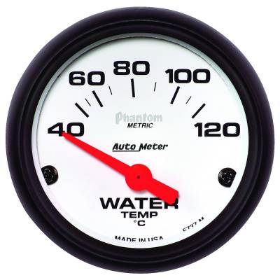 Auto Meter - Auto Meter Gauge; Water Temp; 2 1/16in.; 40-120deg. C; Electric; Phantom 5737-M