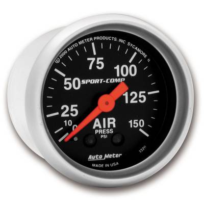 Auto Meter - Auto Meter Gauge; Air Press; 2 1/16in.; 150psi; Mechanical; Sport-Comp 3320