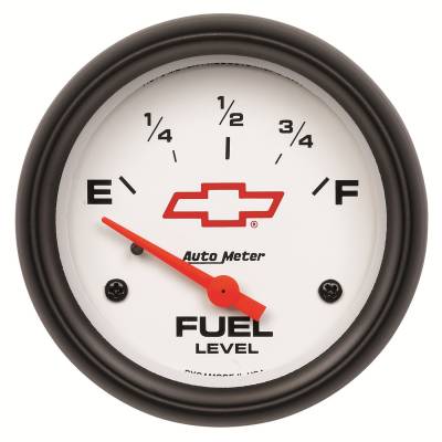 Auto Meter - Auto Meter Gauge; Fuel Level; 2 5/8in.; 0E to 90F; Elec; GM Bowtie White 5814-00406