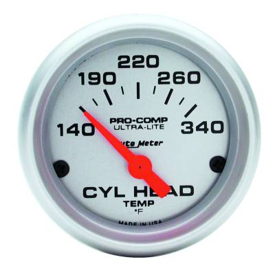 Auto Meter - Auto Meter Gauge; Cylinder Head Temp; 2 1/16in.; 140-340deg. F; Electric; Ultra-Lite 4336