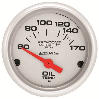 Auto Meter - Auto Meter Gauge; Oil Temp; 2 1/16in.; 60-170deg. F; Electric; Ultra-Lite 4348-M