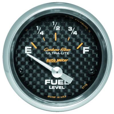 Auto Meter - Auto Meter Gauge; Fuel Level; 2 1/16in.; 240E to 33F; Elec; Carbon Fiber 4716