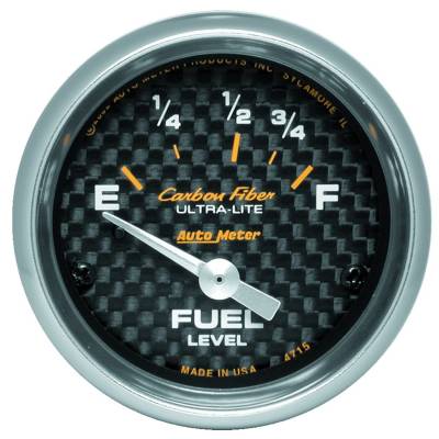 Auto Meter - Auto Meter Gauge; Fuel Level; 2 1/16in.; 73E to 10F; Elec; Carbon Fiber 4715