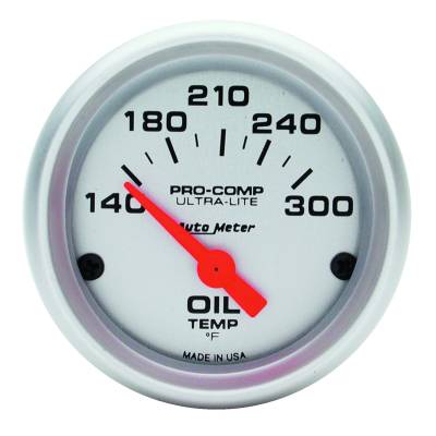 Auto Meter - Auto Meter Gauge; Oil Temp; 2 1/16in.; 140-300deg. F; Electric; Ultra-Lite 4348