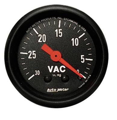 Auto Meter - Auto Meter Gauge; Vacuum; 2 1/16in.; 30inHg; Mechanical; Z Series 2610