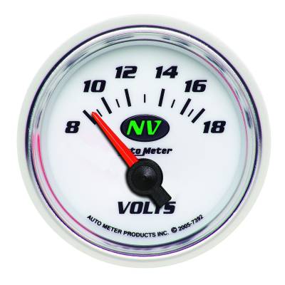 Auto Meter - Auto Meter Gauge; Voltmeter; 2 1/16in.; 18V; Electric; NV 7392