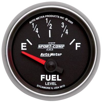 Auto Meter - Auto Meter Gauge; Fuel Level; 2 1/16in.; 240E to 33F; Elec; Sport-Comp II 3616