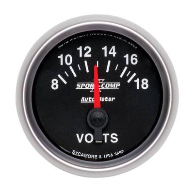 Auto Meter - Auto Meter Gauge; Voltmeter; 2 1/16in.; 18V; Electric; Sport-Comp II 3692