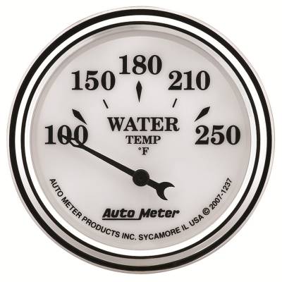 Auto Meter - Auto Meter Gauge; Water Temp; 2 1/16in.; 250deg. F; Elec; Old Tyme White II 1237