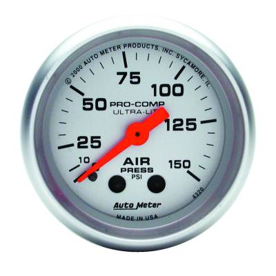 Auto Meter - Auto Meter Gauge; Air Press; 2 1/16in.; 150psi; Mechanical; Ultra-Lite 4320