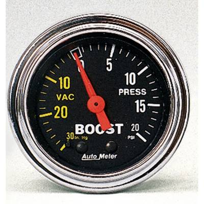 Auto Meter - Auto Meter Gauge; Vac/Boost; 2 1/16in.; 30inHg-20psi; Mechanical; Traditional Chrome 2401