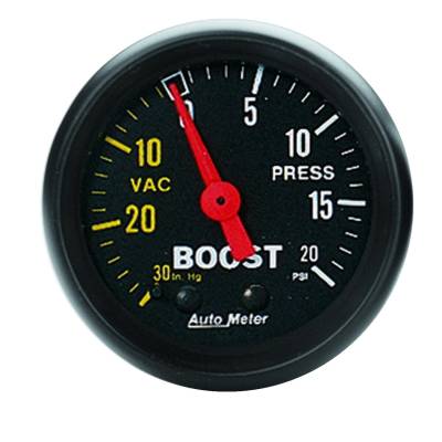 Auto Meter - Auto Meter Gauge; Vac/Boost; 2 1/16in.; 30inHg-20psi; Mechanical; Z Series 2601