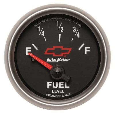 Auto Meter - Auto Meter Gauge; Fuel Level; 2 1/16in.; 0E to 90F; Elec; GM Bowtie Black 3613-00406