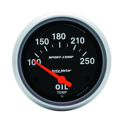 Auto Meter - Auto Meter Gauge; Oil Temp; 2 5/8in.; 100-250deg. F; Electric; Sport-Comp 3542