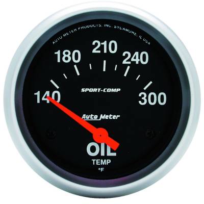 Auto Meter - Auto Meter Gauge; Oil Temp; 2 5/8in.; 140-300deg. F; Electric; Sport-Comp 3543