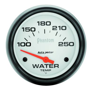 Auto Meter - Auto Meter Gauge; Water Temp; 2 5/8in.; 100-250deg. F; Electric; Phantom 5837