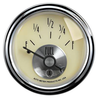 Auto Meter - Auto Meter Gauge; Fuel Level; 2 1/16in.; 0E to 90F; Elec; Prestige Antq. Ivory 2013