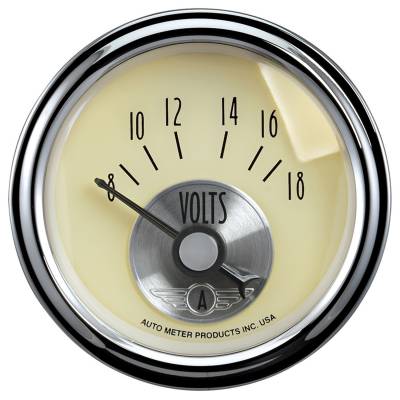 Auto Meter - Auto Meter Gauge; Voltmeter; 2 1/16in.; 18V; Elec; Prestige Antq. Ivory 2092