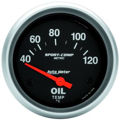 Auto Meter - Auto Meter Gauge; Oil Temp; 2 5/8in.; 40-120deg. F; Electric; Sport-Comp 3542-M