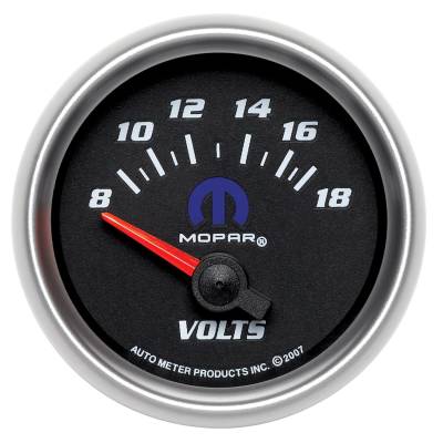 Auto Meter - Auto Meter Gauge; Voltmeter; 2 1/16in.; 18V; Electric; Black; Mopar 880021