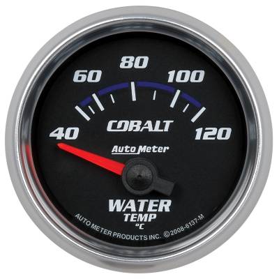 Auto Meter - Auto Meter Gauge; Water Temp; 2 1/16in.; 40-120deg. C; Electric; Cobalt 6137-M