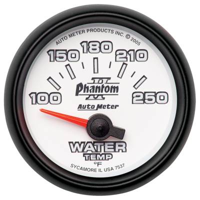 Auto Meter - Auto Meter Gauge; Water Temp; 2 1/16in.; 100-250deg. F; Electric; Phantom II 7537