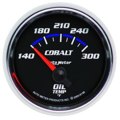 Auto Meter - Auto Meter Gauge; Oil Temp; 2 1/16in.; 140-300deg. F; Electric; Cobalt 6148